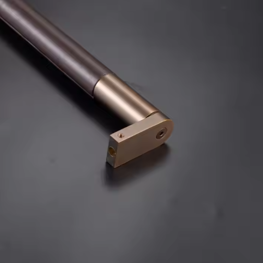 Custom High-End European Stainless Steel Door Handles Copper Plating Luxury Modern Long-Handle Main Entrance Door Hardware_image_1