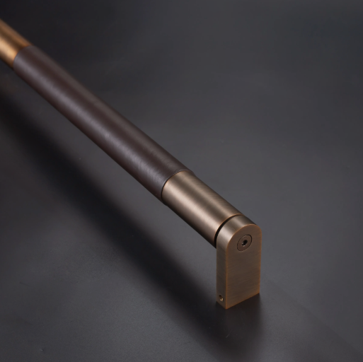 Custom High-End European Stainless Steel Door Handles Copper Plating Luxury Modern Long-Handle Main Entrance Door Hardware_image_2