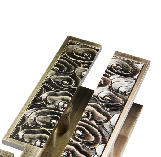 Kensharp Designer Glass Handles Antique Brass Main 18 Inch Stainless Steel long Door Pull Handle Door Long Handle for Hotel Gate_image_1