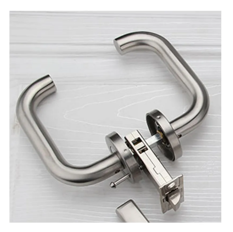 Modern Design SUS304 Interior Door Lever Handles for Bathroom with Privacy Latch for Workshop Application