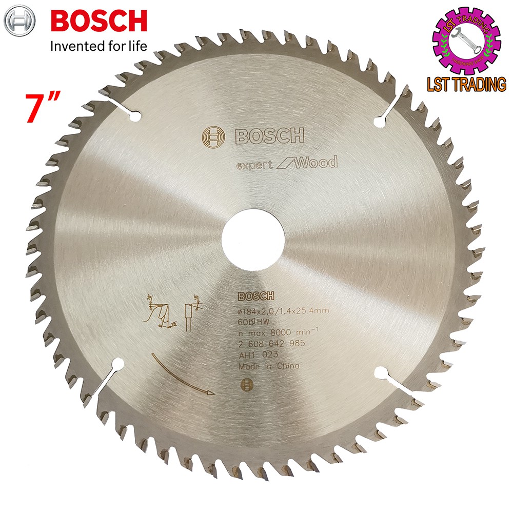 BOSCH CIRCULAR SAW BLADE-WOOD 7-1/4" X 60 TEETH / MATA POTONG KAYU