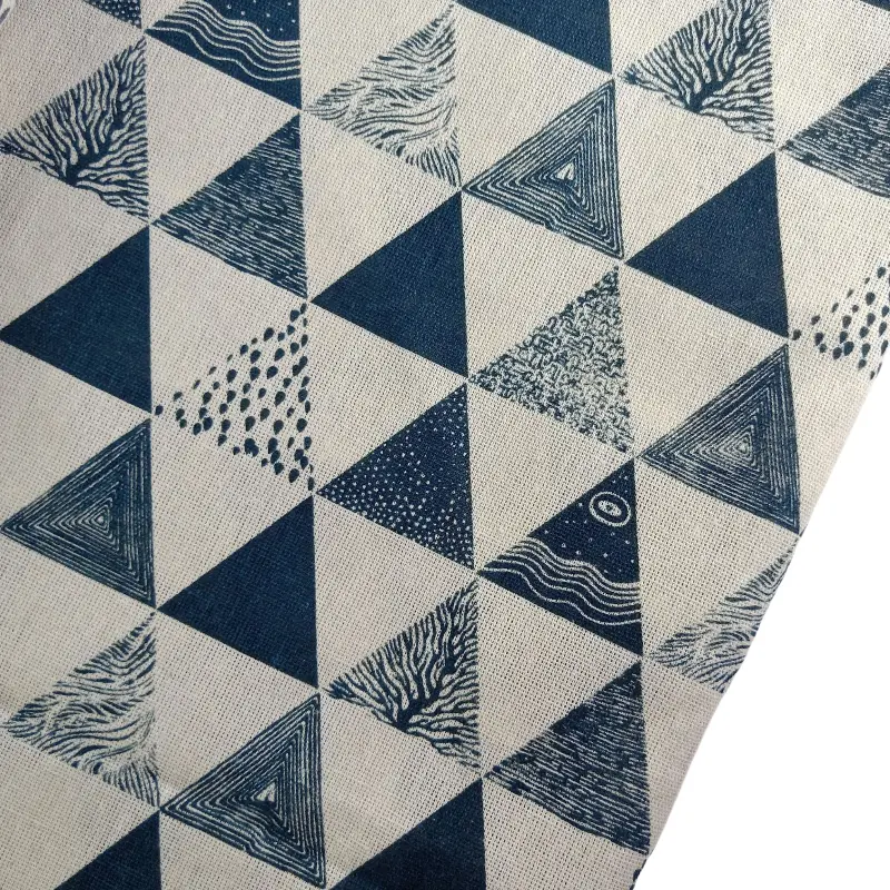 Printed Linen Fabric with Geometric Pattern_image_2